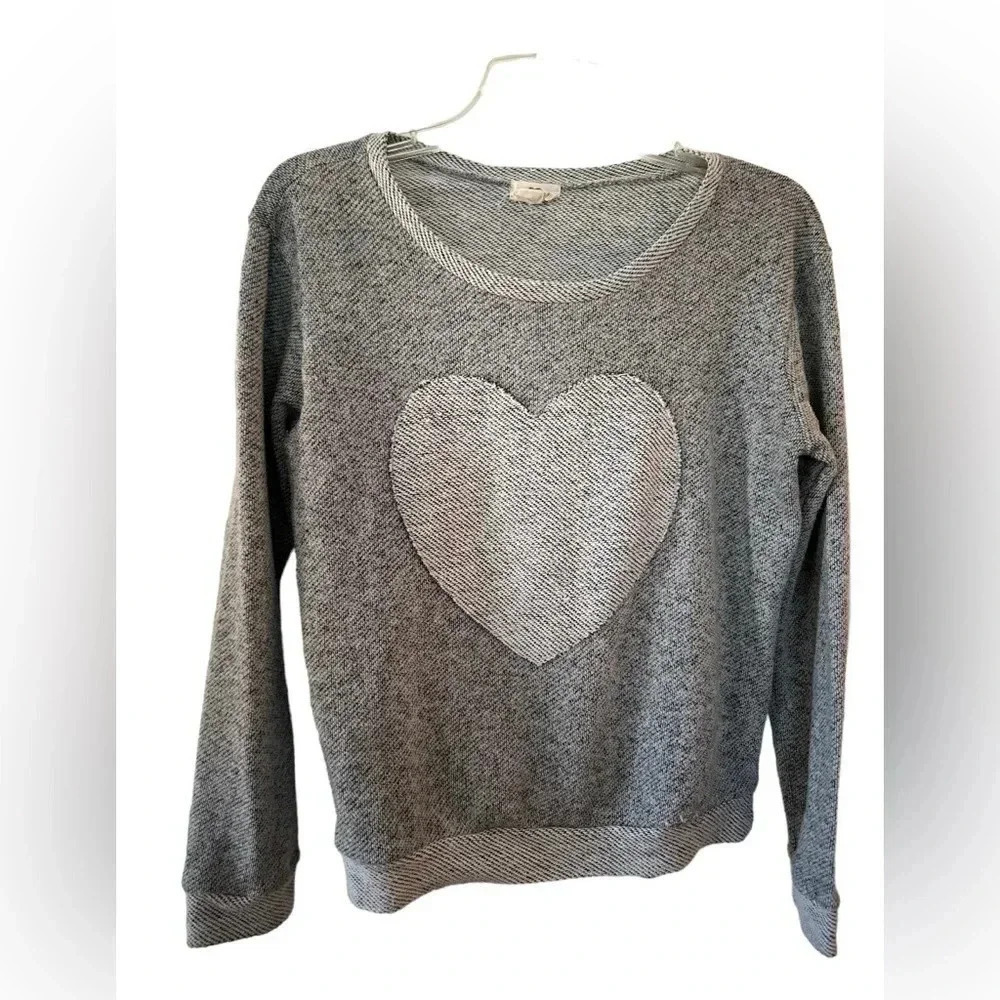 One clothing grey heart pullover sweatshirt